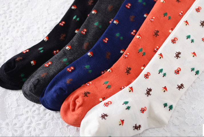 Cute Winter Little Red Riding Hood Christmas Tree Girls Kid Tights Stockings 5 Colors