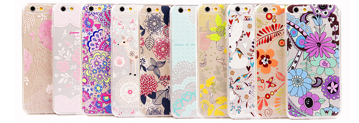 Ultra Thin Cute & Elegant Wonderland Flower Pattern iPhone 6 4.7 Jelly TPU Case