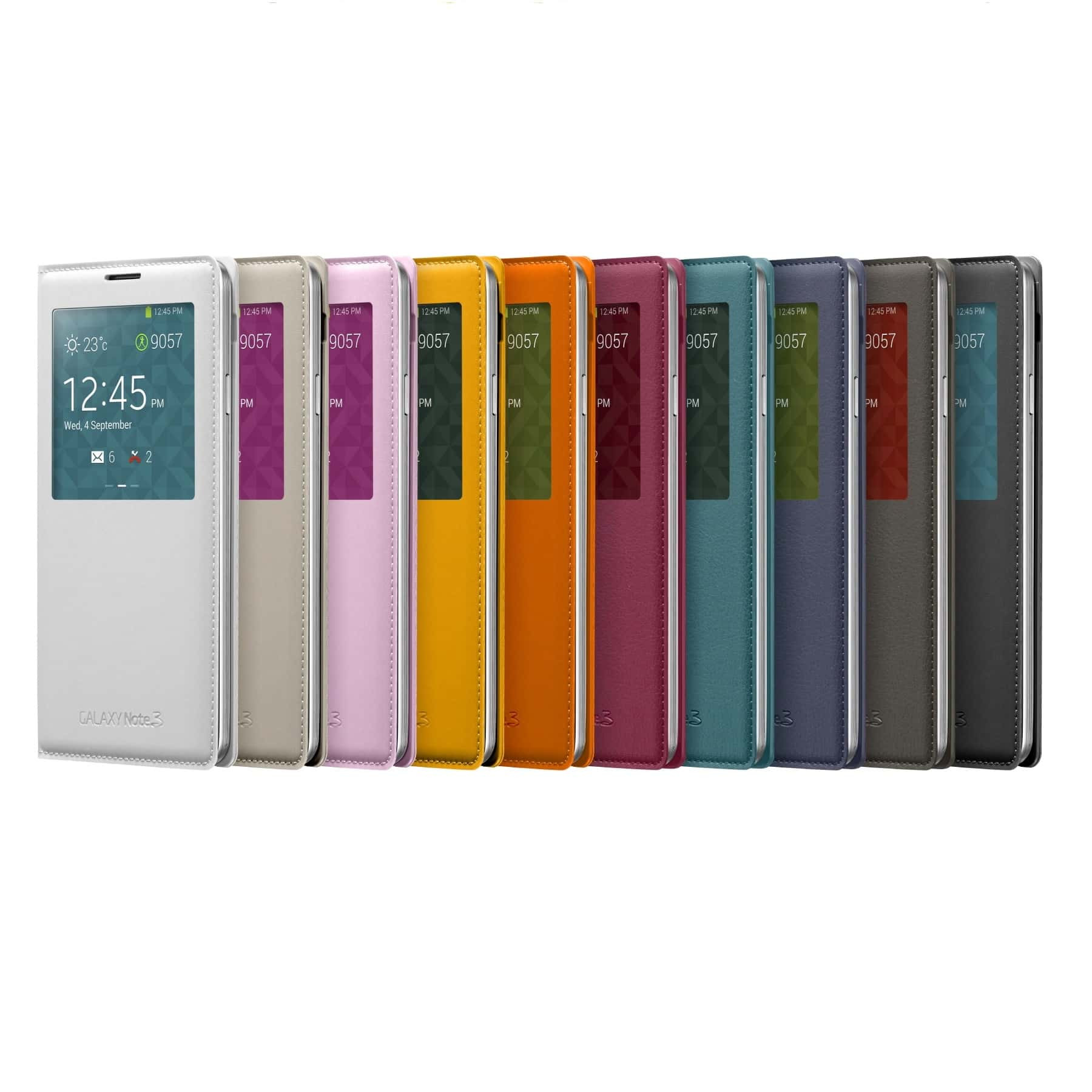 Samsung Galaxy Note 3 S-View Cover Black White Orange Pink Blue Lime Indigo Blue Mocha Grey Plum Magenta Mustard Yellow