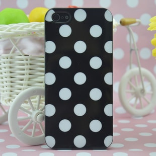 Fashion Designer Polka Dot New York Agenda Style Black TPU Case for iPhone 5