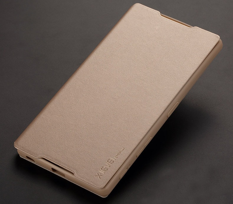 Real Leather Wallet Flip Case For Xperia Z5