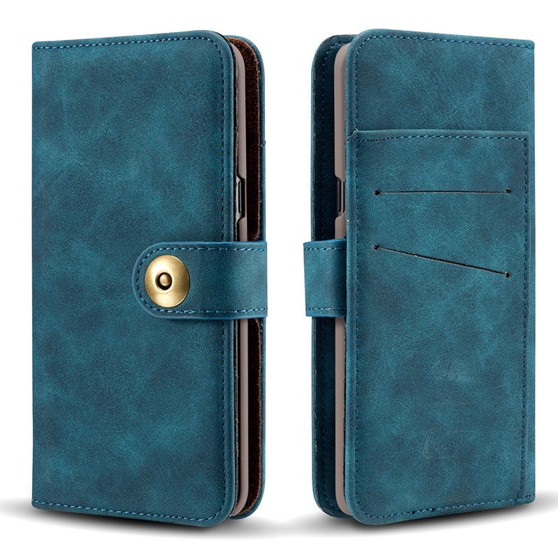 Galaxy Note 8 Real Leather Flip Wallet Case With Latch