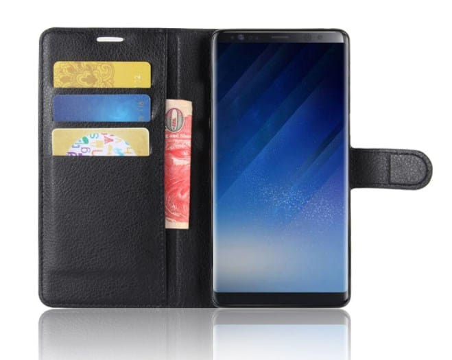 Genuine Leather Flip ID Card Case for Galaxy Note 8