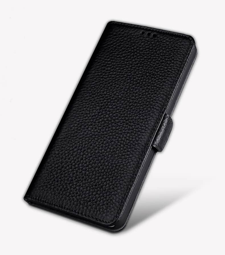 Real Leather Grain Pattern Flip Wallet Case for Galaxy Note 8