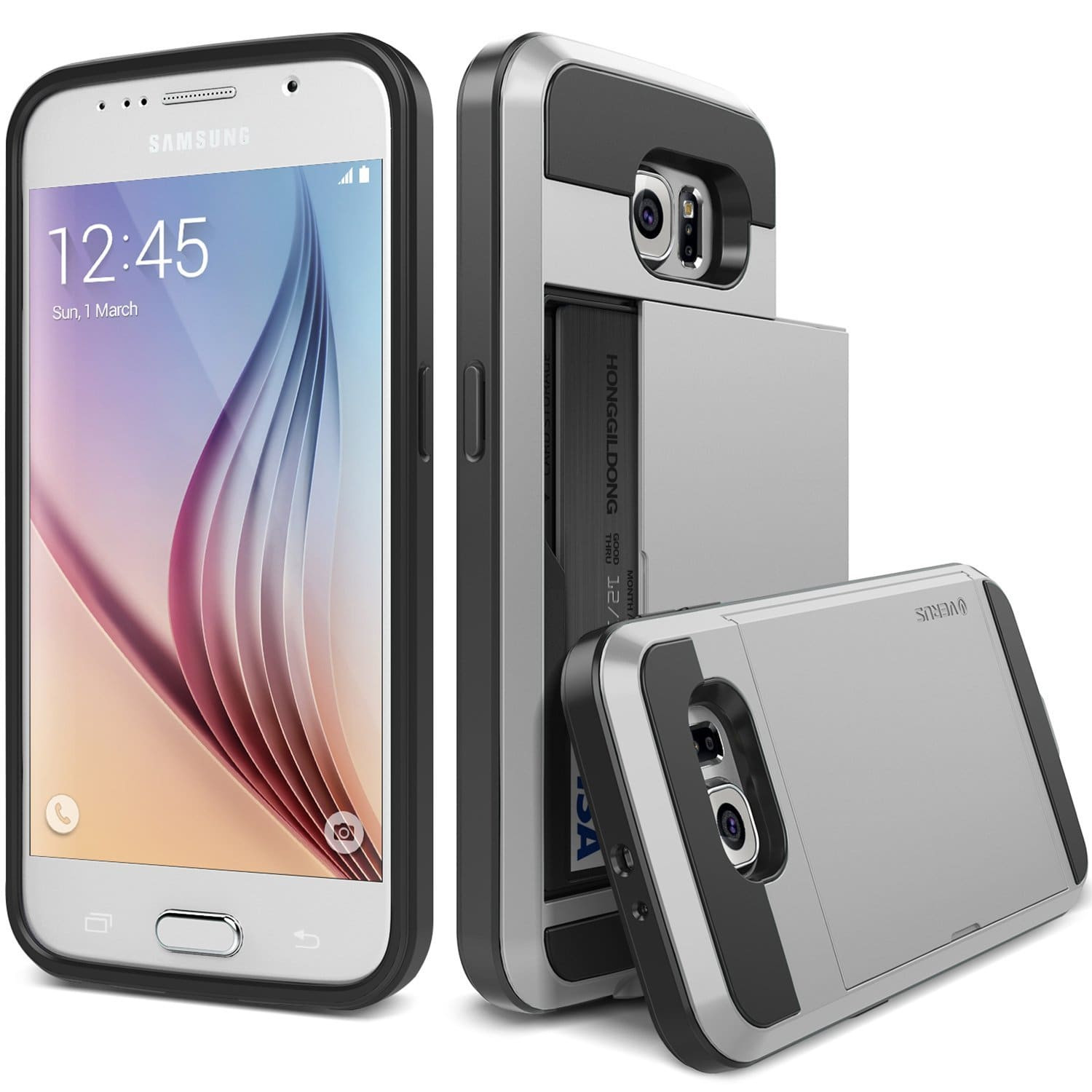 Verus Satin Silver Galaxy S6 Case Damda Slide Series