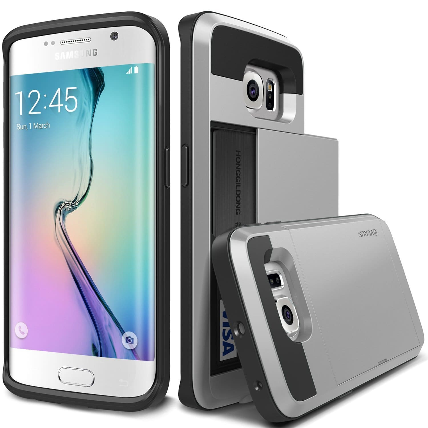 Verus Satin Silver Galaxy S6 Edge Case Damda Card Slide Series