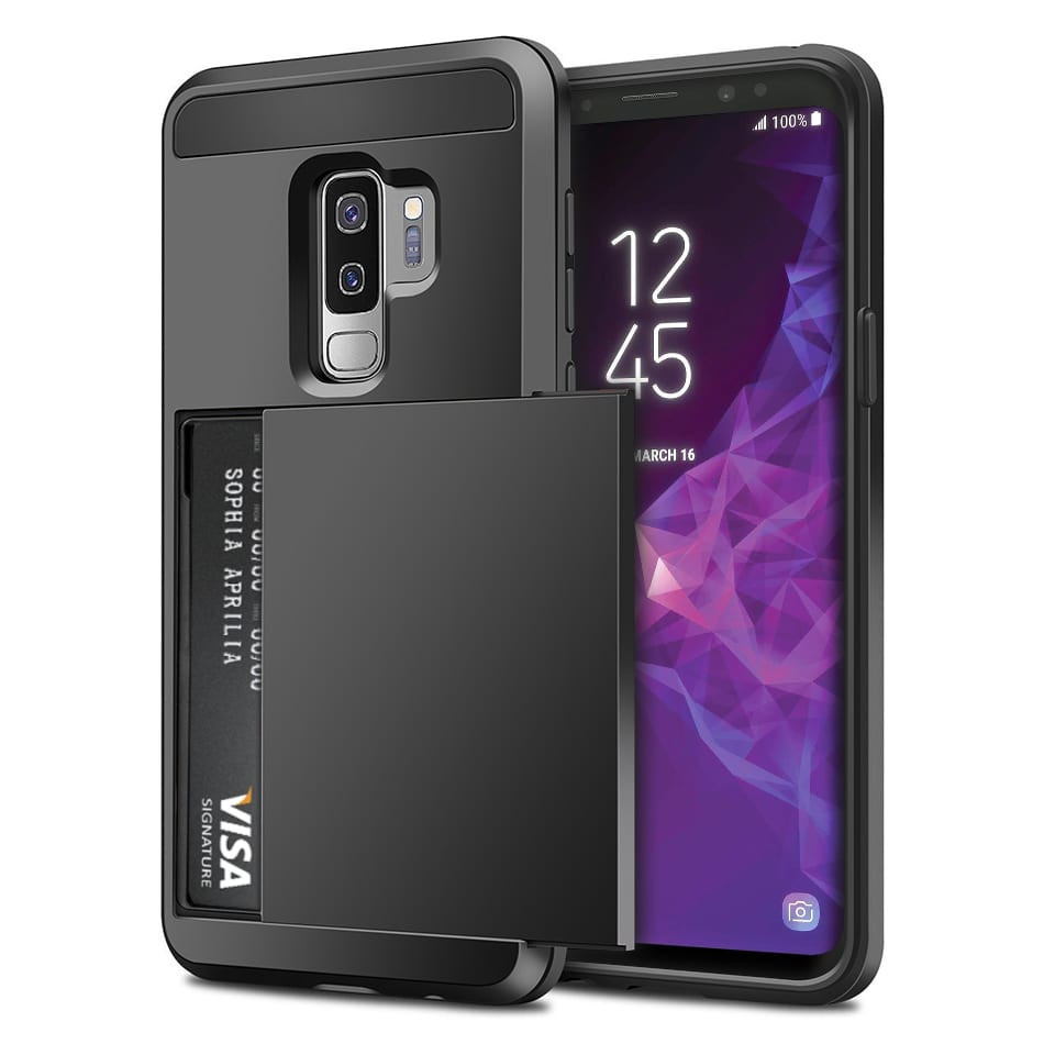 Galaxy S9+ Plus Card Holder Armor Case