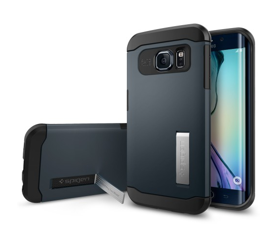 Spigen Slim Armor Galaxy S6 Edge Case Metal Slate