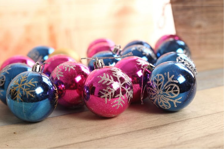 Glittery Shatterproof Christmas Bulbs, Pack of 20