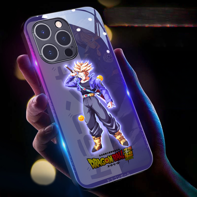 Anime Dragon Ball Super Trunks LED Phone Case Cover For iPhone 15 14 13 12 11 X 8 7 6 SE Pro Max Plus