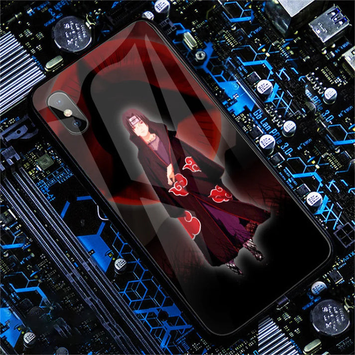 Anime Naruto Itachi LED Phone Case Cover For iPhone 14 13 12 11 X 8 7 6 SE Pro Max Plus
