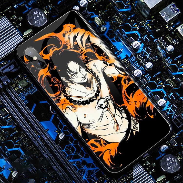 Anime One Piece Ace Battle Stance LED Phone Case Cover For iPhone 14 13 12 11 X 8 7 6 SE Pro Max Plus