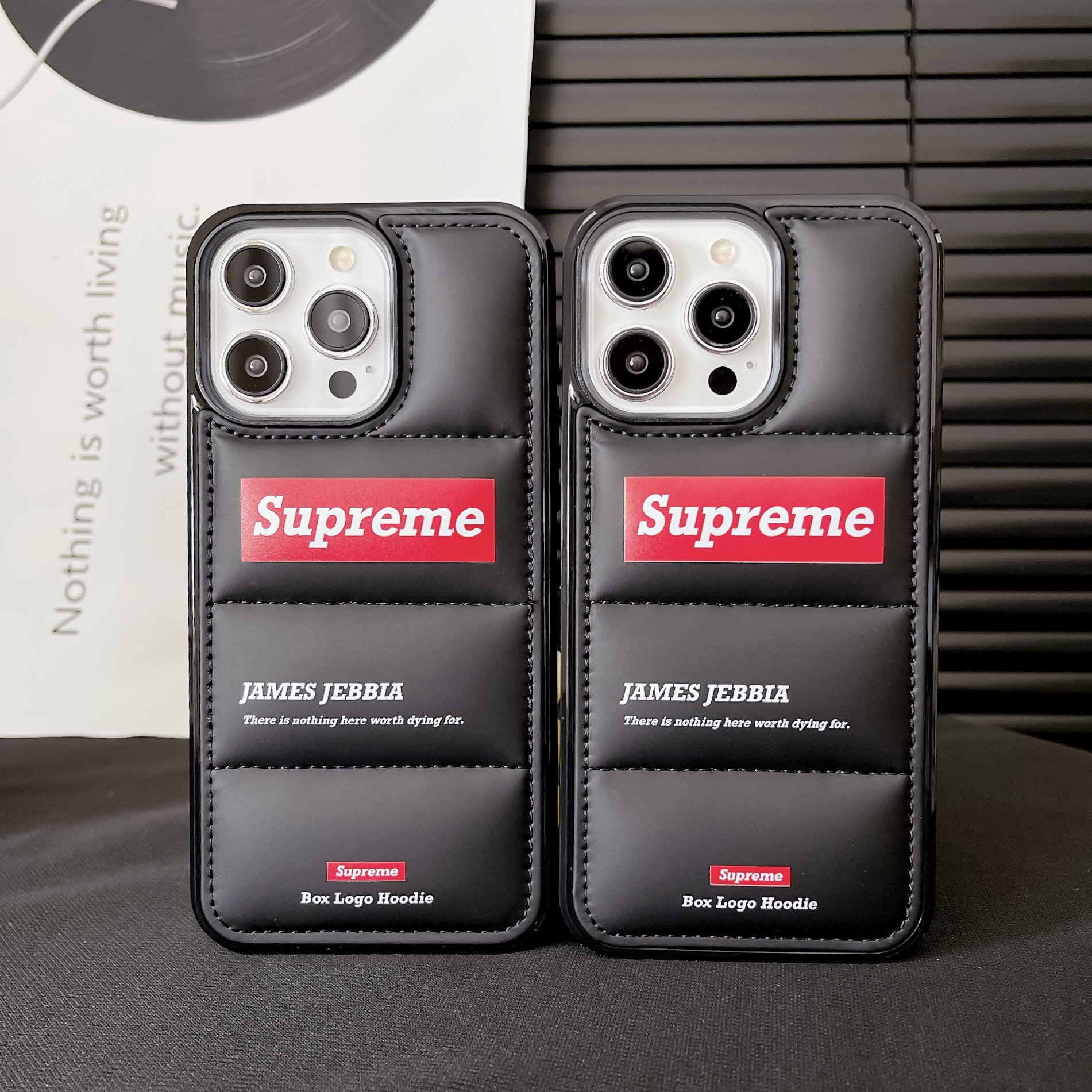 Supreme 3D Soft Puffy Jacket Streetwear Design Phone Puffer Case For iPhone SE 6 7 8 X 11 12 13 14 15 16