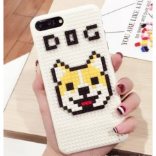 DIY Lego Brick Case for iPhone 7, 6 6s & Plus - White Dog