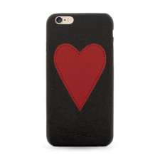 IPHORIA Pink Heart Patch Leather Case for iPhone 7 Plus Black