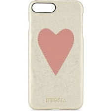 IPHORIA Pink Heart Patch Leather Case for iPhone 7 Plus White