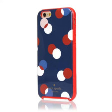iPhone 7 Plus Kate Spade Navy Blue Red Trapping 3 Dots Gel Hybrid Hardshell Case
