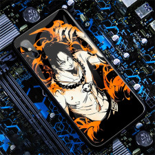 Anime One Piece Ace Battle Stance LED Phone Case Cover For iPhone 14 13 12 11 X 8 7 6 SE Pro Max Plus
