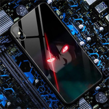 Anime Naruto Sasuke Red Eyes LED Phone Case Cover For iPhone 14 13 12 11 X 8 7 6 SE Pro Max Plus