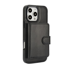iPhone 16e Magnetic Detachable Card Holder Leather Wallet Case Black White Blue Brown Red Pink Purple