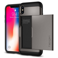 iPhone X XS Case Spigen Slim Armor CS Gunmetal