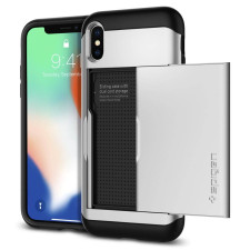 iPhone X XS Case Spigen Slim Armor CS Satin Silver