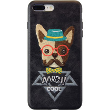 iPhone 8 7 Plus Leather Fabric French Bulldog Case