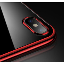 Thin Metal Clear Protective Case for iPhone X XS
