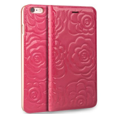 iPhone 6 6s Real Premium Leather Floral Rose Patten Case