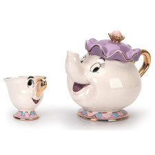 Beauty and The Beast Mrs. Potts Chip Tea Pot & Cup Set Teapot Mug (Pot & Cup)