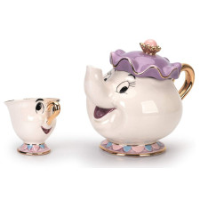 Beauty and The Beast Mrs. Potts Chip Tea Pot & Cup Set Teapot Mug (Pot & Cup)