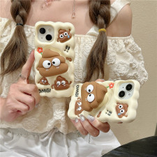 Poop Funny 3D Silicone Phone Case Cover With Stand Function For iPhone 11 12 13 14 15