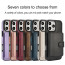 iPhone 16e Magnetic Detachable Card Holder Leather Wallet Case Black White Blue Brown Red Pink Purple