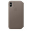 iPhone X Leather Folio - Taupe