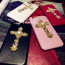 Leather Like Metal Cross Thin Case for iPhone 6 Plus