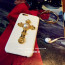 Leather Like Metal Cross Thin Case for iPhone 5 5s