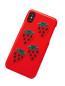 Strawberry Faux Leather iPhone 8 7 Plus Case