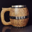 Oak Barrel Mug with Stainless Steel Interior