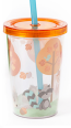 Tanana Cute Forest Animal Print Iced Drink Tumbler with Sealed Lid and Straw 280ml, 10oz