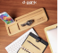 d-park Bamboo Wood Desk Organizer for iPads iPhones Tablets Smartphones