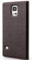 Executive Premium Handcrafted Leather S-View Case for Galaxy S5 Brown Lattice