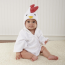 Baby Aspen Neutral "Barnyard Bathtime" Chicken Hooded Spa Robe 0-9 Months