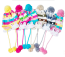 Super Cute Colorful Polka Dot Knitted Hat Scarf Set with Rabbit Ear Muff