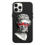 iPhone 13 Pro Black Leather Case Queen Elizabeth II With Glasses