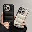 Nike 3D Soft Puffy Jacket Streetwear Design Phone Puffer Case For iPhone SE 6 7 8 X 11 12 13 14 15 16 Black White