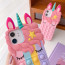 Pop It Unicorn 3D Soft Silicone Phone Case Cover For iPhone SE 6 7 8 X 11 12 13 Pink Multi-Color