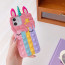 Pop It Unicorn 3D Soft Silicone Phone Case Cover For iPhone SE 6 7 8 X 11 12 13 Pink Multi-Color