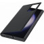 Galaxy S23 Ultra Smart Clear View Wallet Case Cover Black