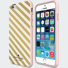 iPhone 6 Kate Spade Gold Diagonal Stripe Flexible Hardshell Case