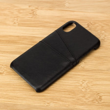 iPhone X XS Real Leather Back Pocket Card Holder Case
